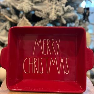 Rae Dunn Christmas Merry Christmas Red Ceramic Baking Dish